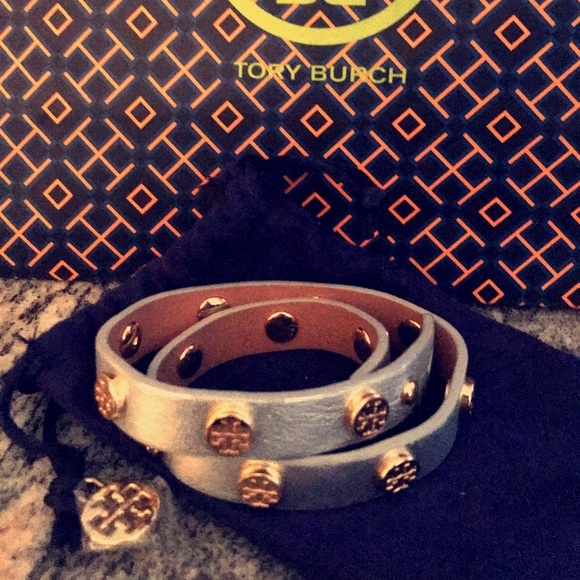 Tory Burch Jewelry - Tory Burch double strap logo stud bracelet NWT